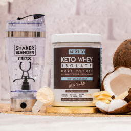 Isolat de whey keto + huile mct – noix de coco & chocolat blanc 300g