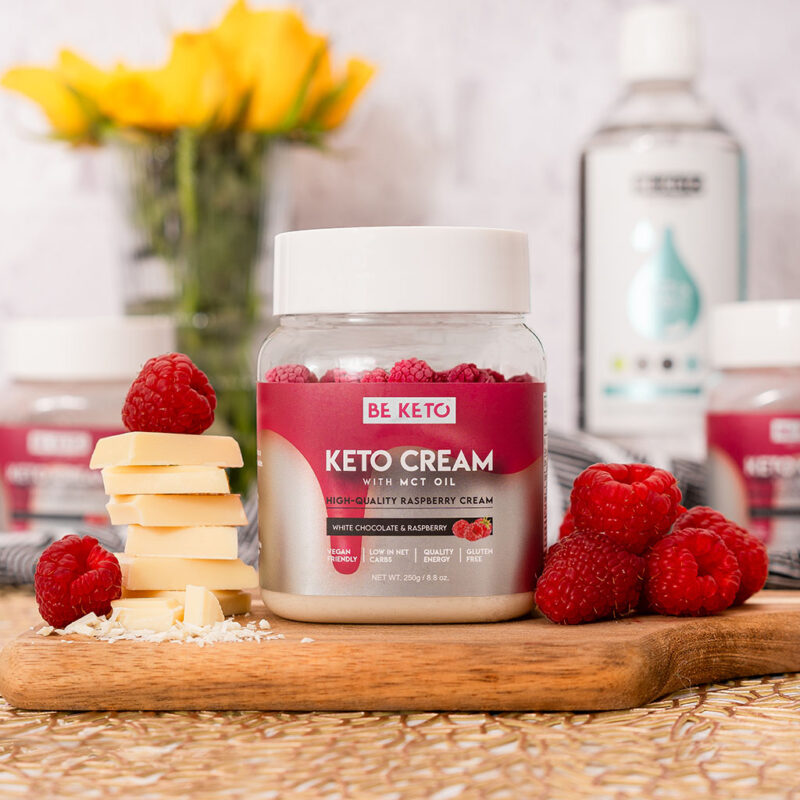 Crème keto - chocolat blanc & framboise 250g