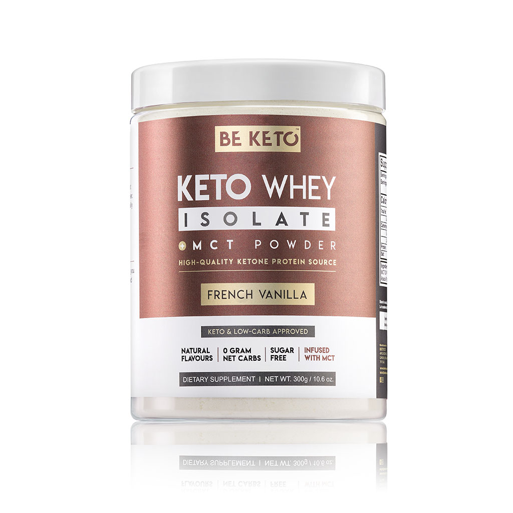 Isolat de Whey Keto + Huile MCT – Vanille Française 300g