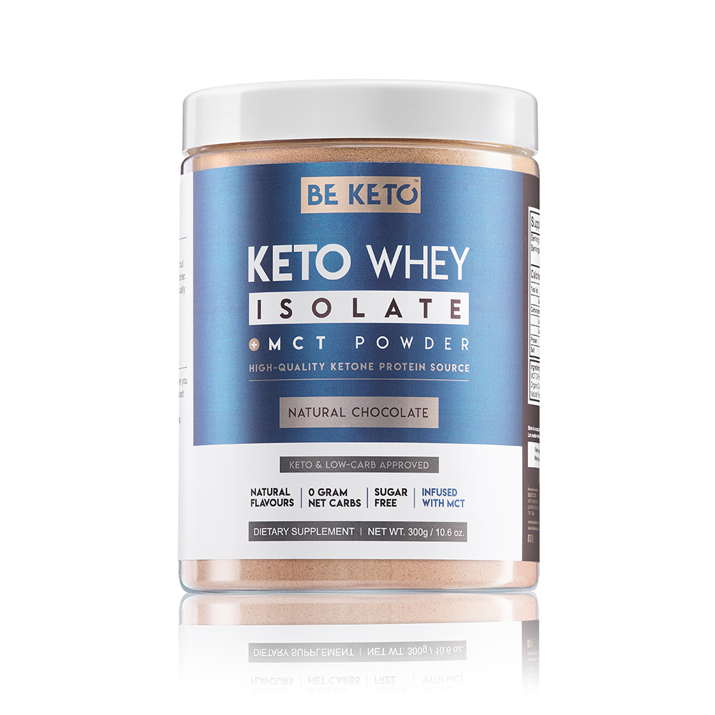 Isolat de Whey Keto + Huile MCT – Chocolat Naturel 300g