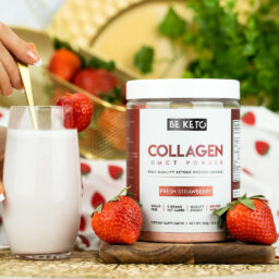 Collagène keto + huile mct – fraise fraîche 300g