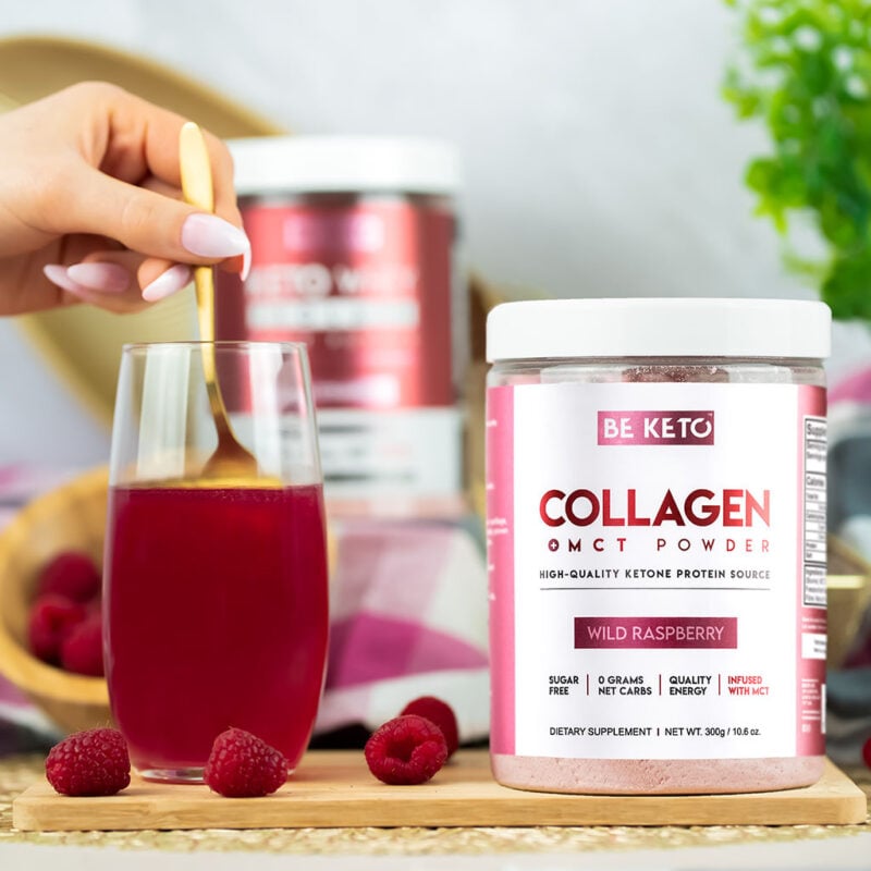 Collagène keto + huile mct – framboise sauvage 300g