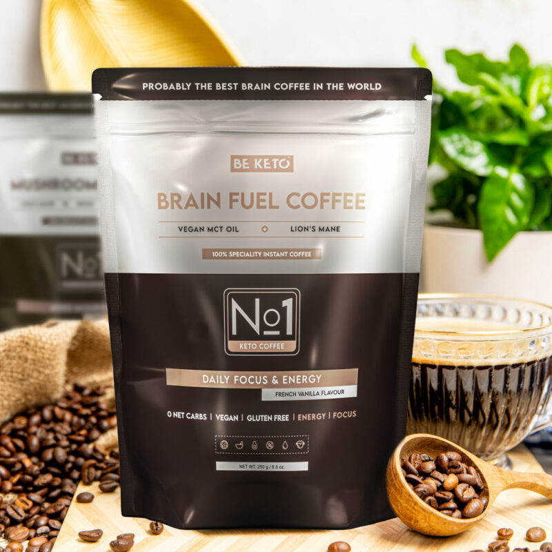 BeKeto-Brain-Fuel-Coffe-Composition.jpg Café Instantané - Brain Fuel (Huile MCT & Crinière de Lion) – Vanille Française 250g