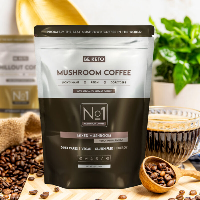 Café instantané - mushroom (crinière de lion & cordyceps & reishi) – vanille française 250g