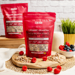 Kompozycja-Granola-Malina Granola Keto BIO - Framboise Fraîche 250g