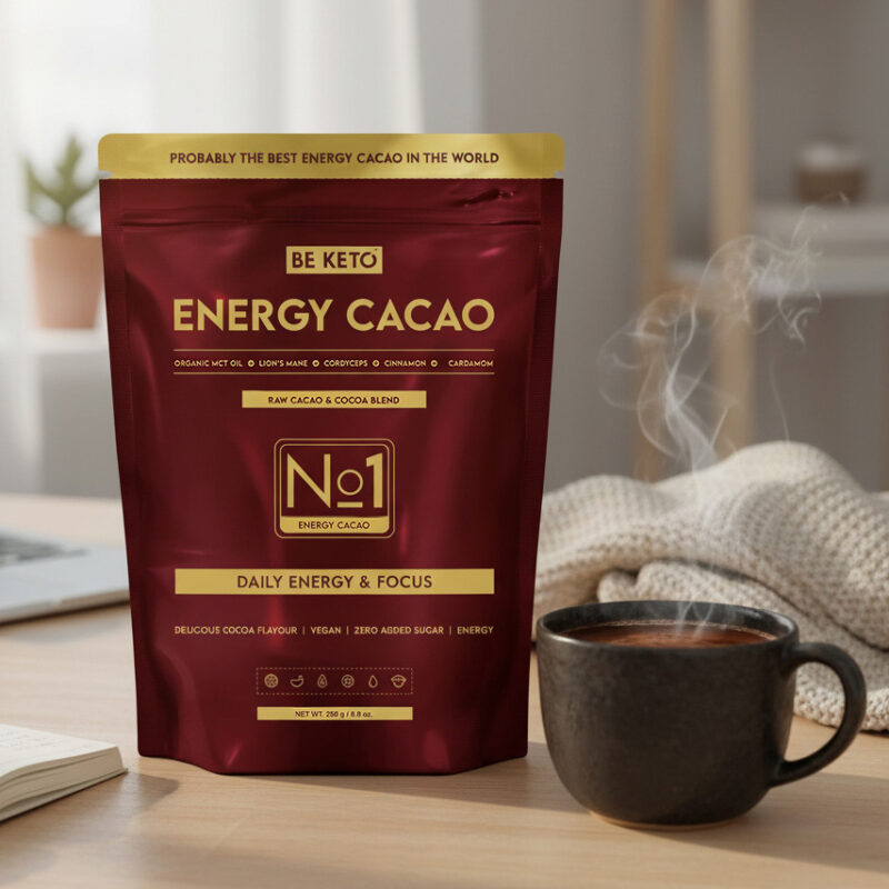 Cacao Cérémonial – Energy (Huile MCT & Lion's Mane & Cordyceps) – Cannelle & Cardamome 250g