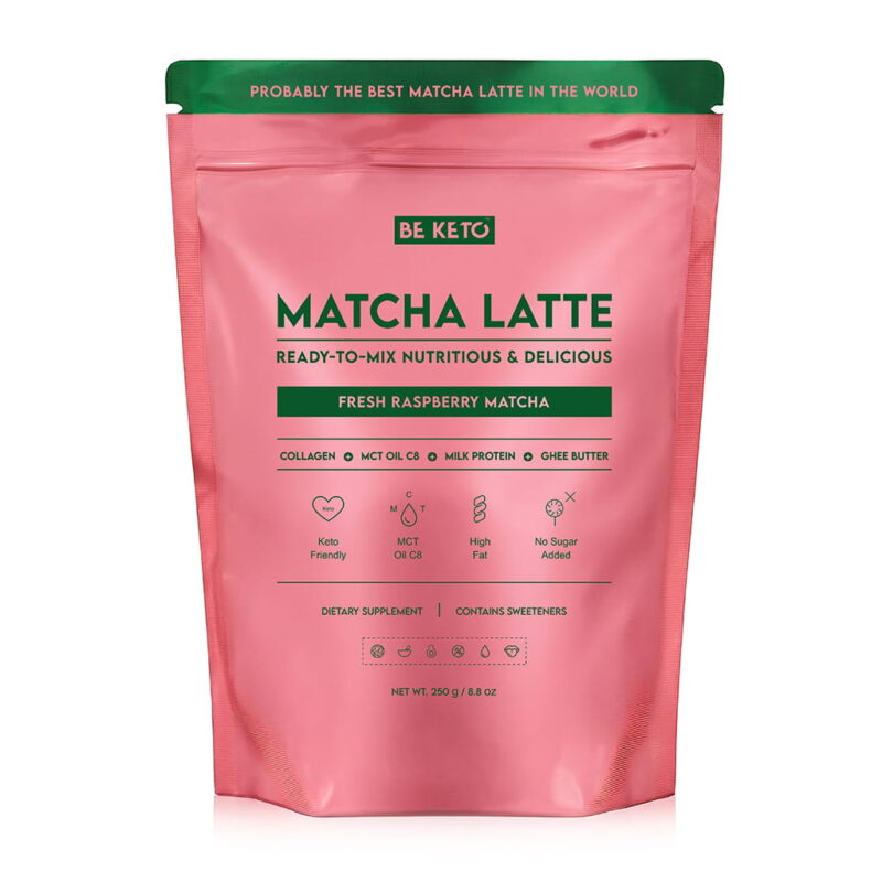 Matcha Latte (Huile MCT C8 & Collagène & Ghee) – Framboise Fraîche 250g