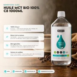 Huile mct bio 100% c8 1000ml