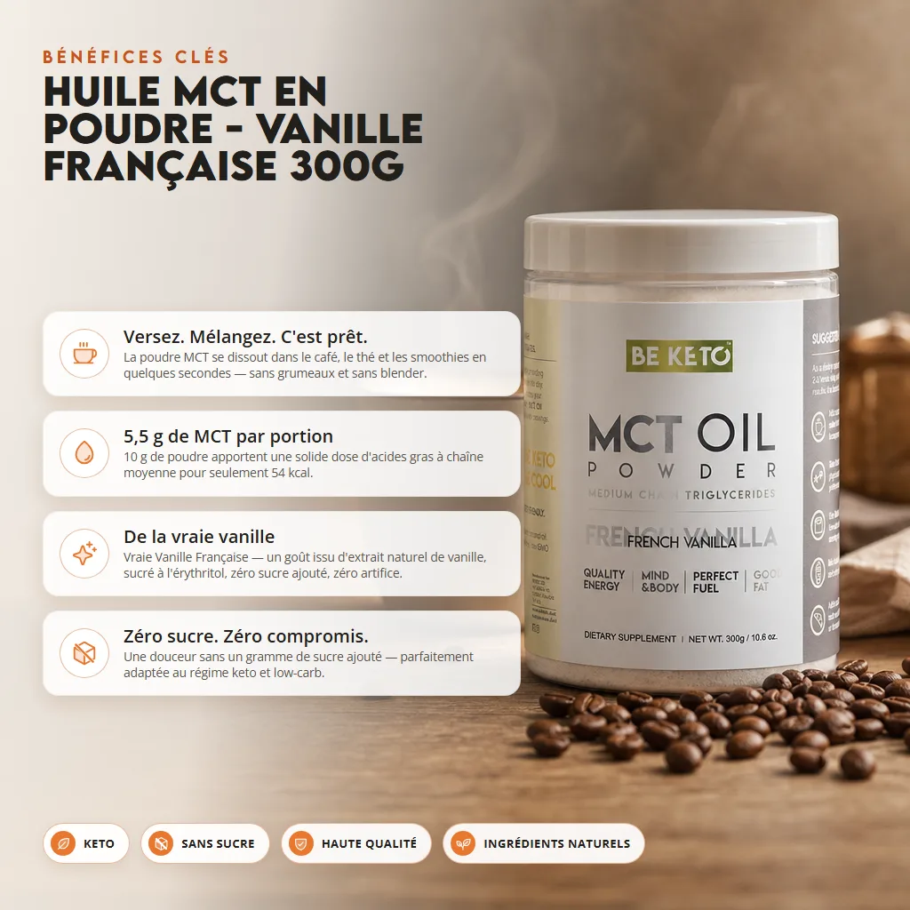 Poudre d’huile MCT – Vanille Française 300g