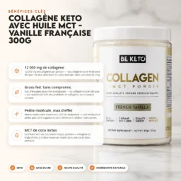 Collagène keto + huile mct – vanille française 300g