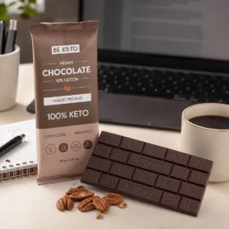 Chocolat végétalien keto + huile mct – noix de pécan magiques 80g