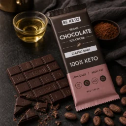 Chocolat végétalien keto + huile mct – noir classique 80g