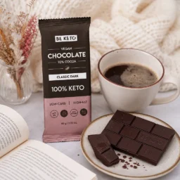 Chocolat végétalien keto + huile mct – noir classique 80g