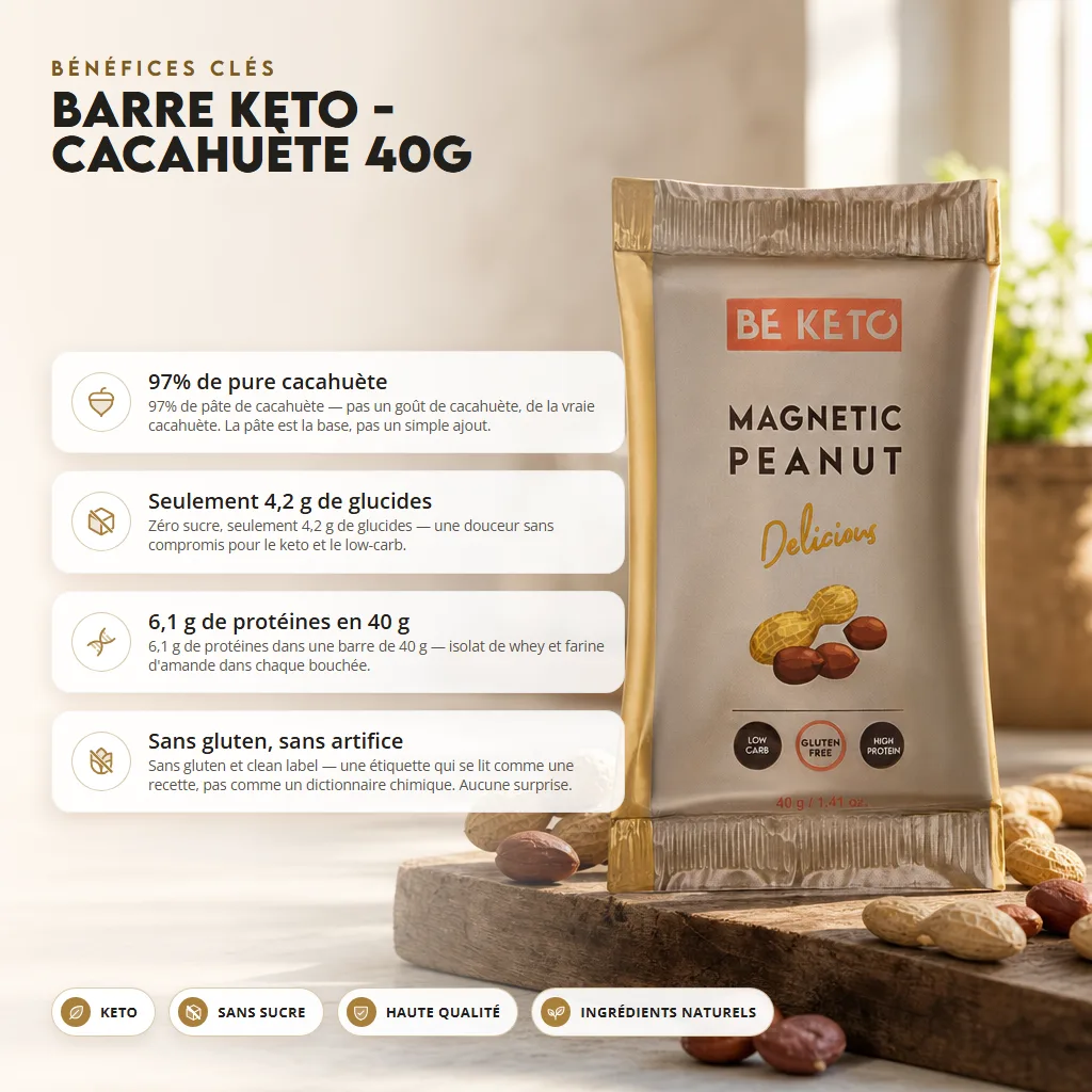 Barre keto – cacahuète magnétique 40g