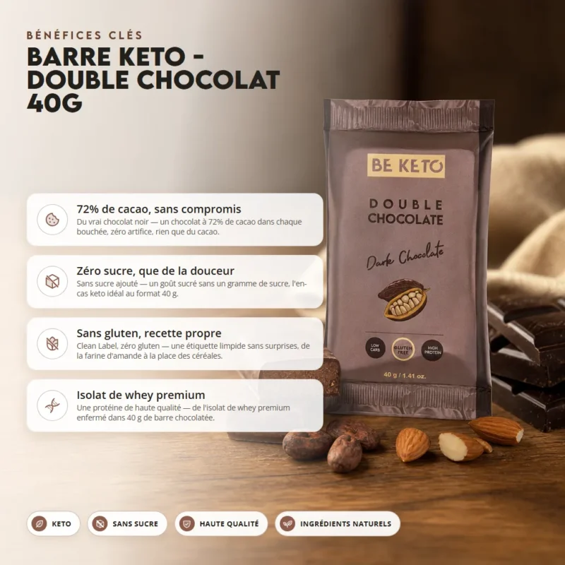 Barre keto – double chocolat 40g