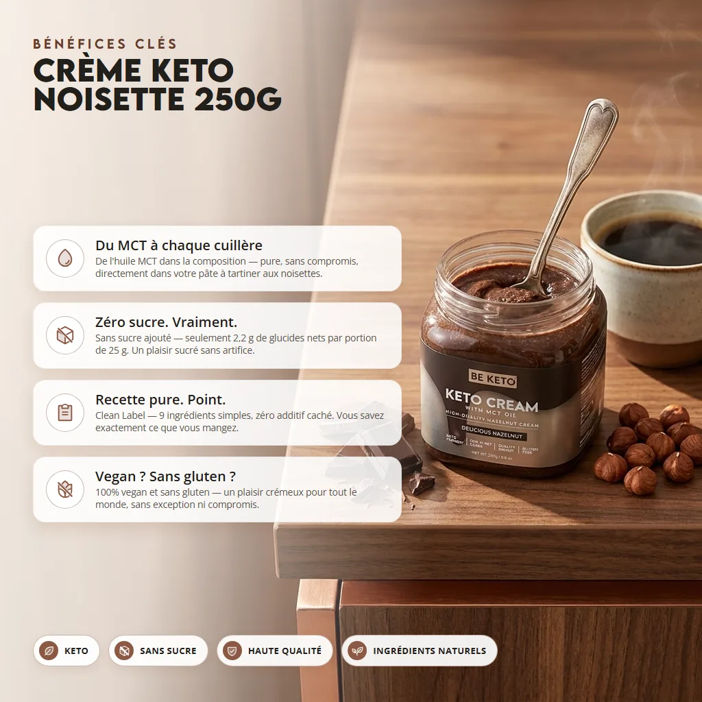 Crème Keto – Délicieuse Noisette 250g