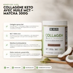 Collagène keto + huile mct – matcha bio 300g