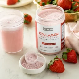 Collagène keto + huile mct – fraise fraîche 300g