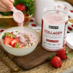 Collagène keto + huile mct – fraise fraîche 300g