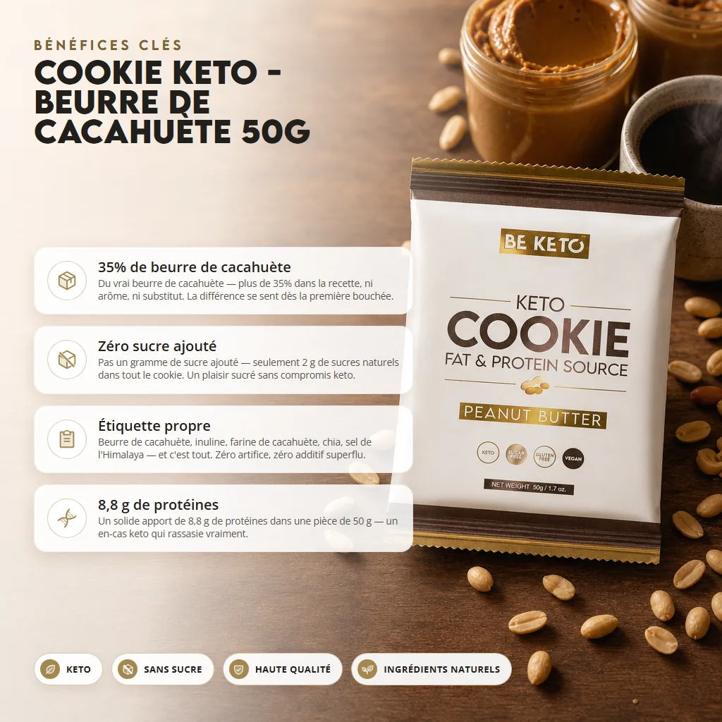 Biscuit keto – beurre de cacahuètes 50g