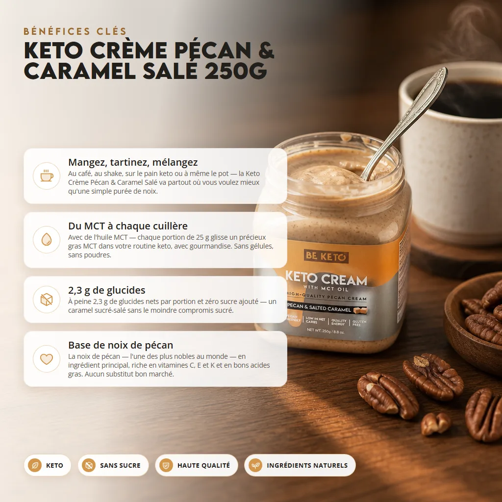 Crème Keto – Noix de Pécan & Caramel Salé 250g