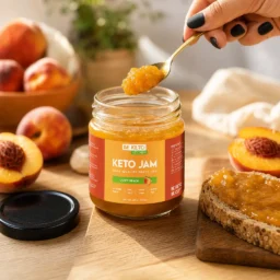 Confiture Keto – Pêche Juteuse 200g – Lifestyle 3 Confiture keto – pêche juteuse 200g