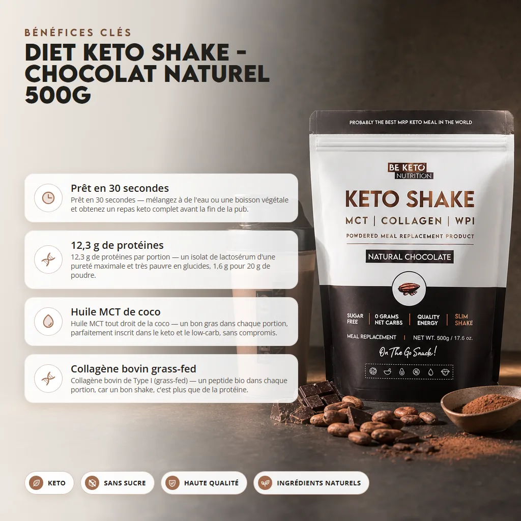 Diet Keto Shake – Chocolat Naturel 500g