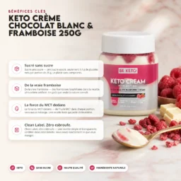 Crème keto – chocolat blanc & framboise 250g