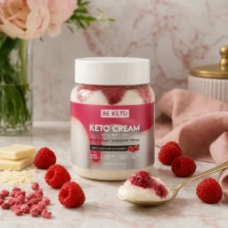 Crème keto – chocolat blanc & framboise 250g