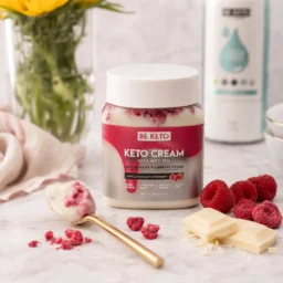 Crème keto – chocolat blanc & framboise 250g