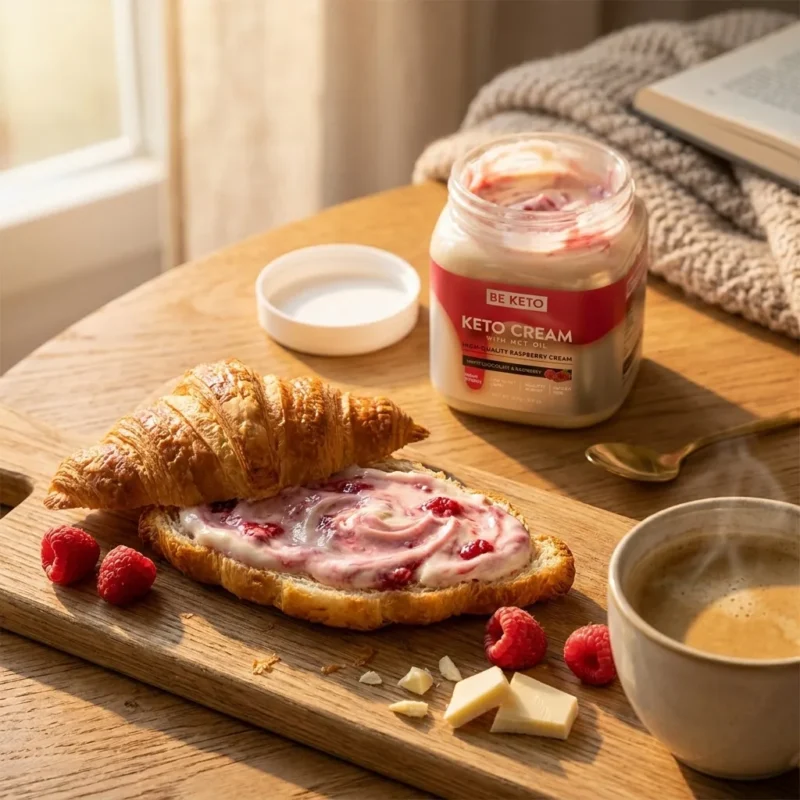 Crème keto – chocolat blanc & framboise 250g