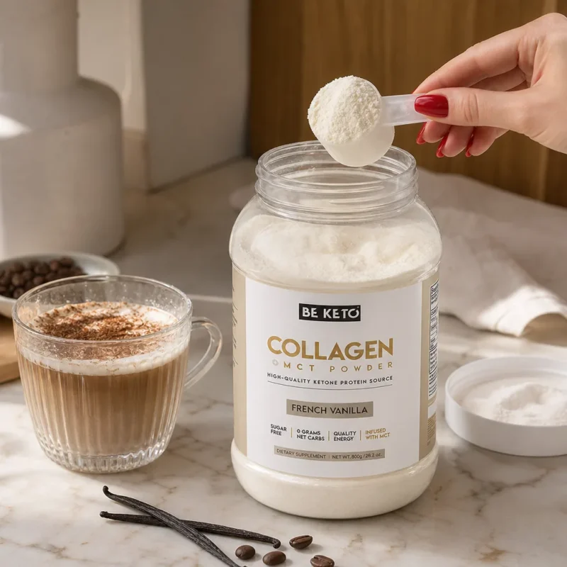 Collagène Keto + Huile MCT – Vanille Française 800g – Lifestyle 2 Collagène keto + huile mct – vanille française 800g