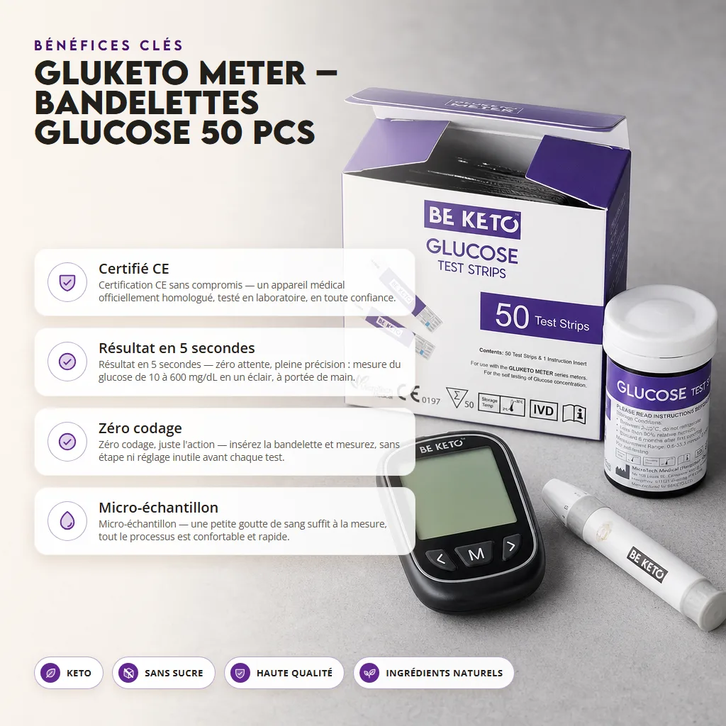 GluKeto Meter – Tests de glycémie en bandelettes 50 pcs.