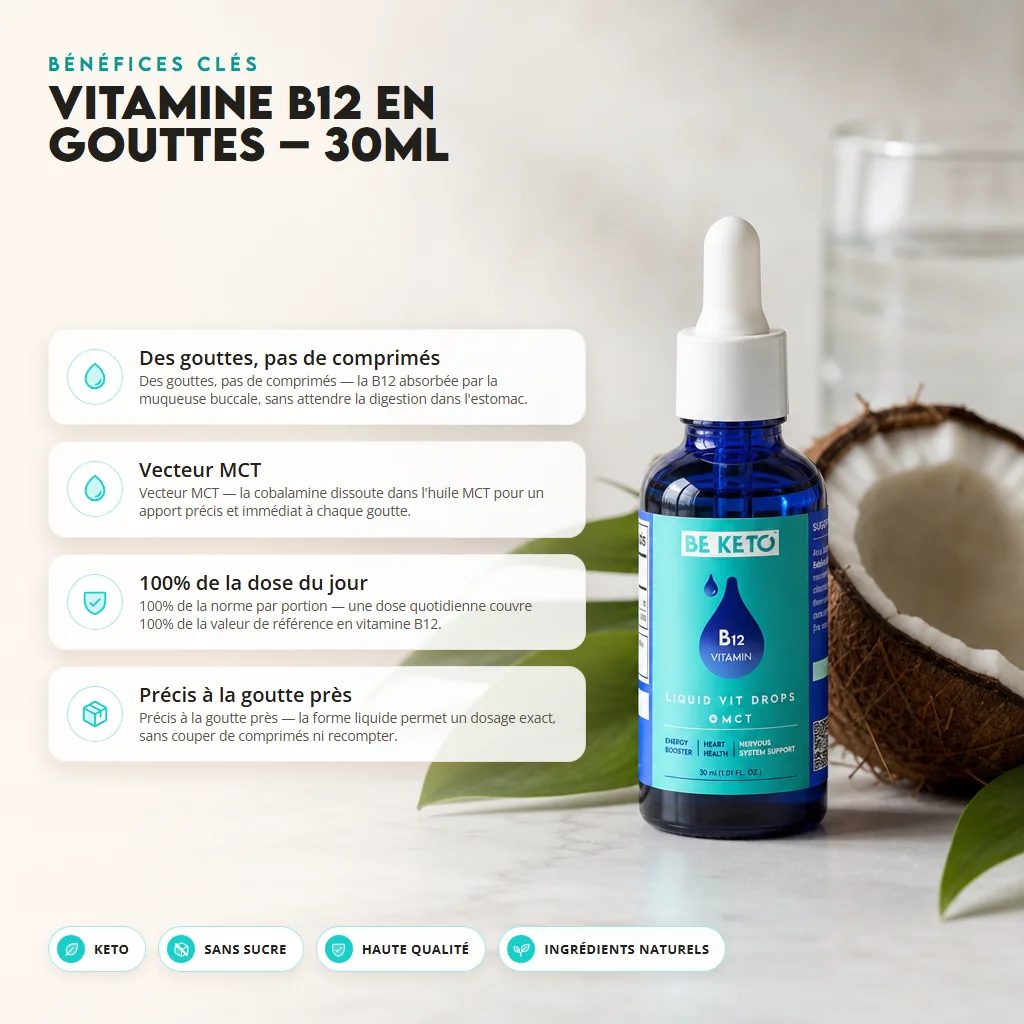 Vitamine B12 en Gouttes – 30ml