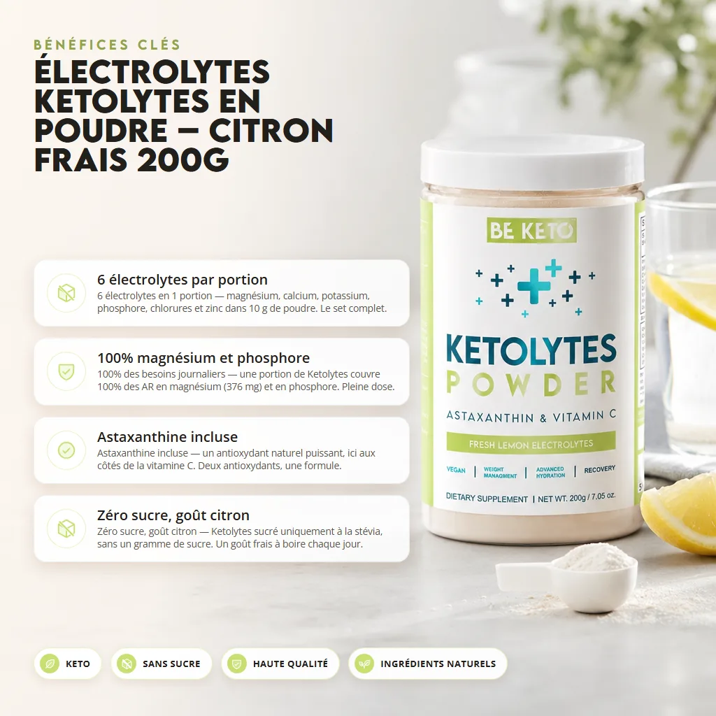 Poudre d’électrolytes Keto – Citron Frais 200g