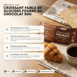 Croissant pauvre en glucides – fourré au chocolat 50g