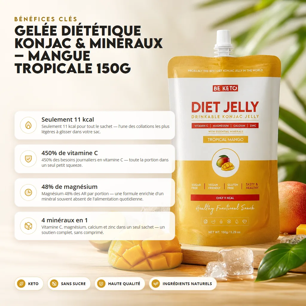 Gelée konjac & minéraux – mangue tropicale 150g