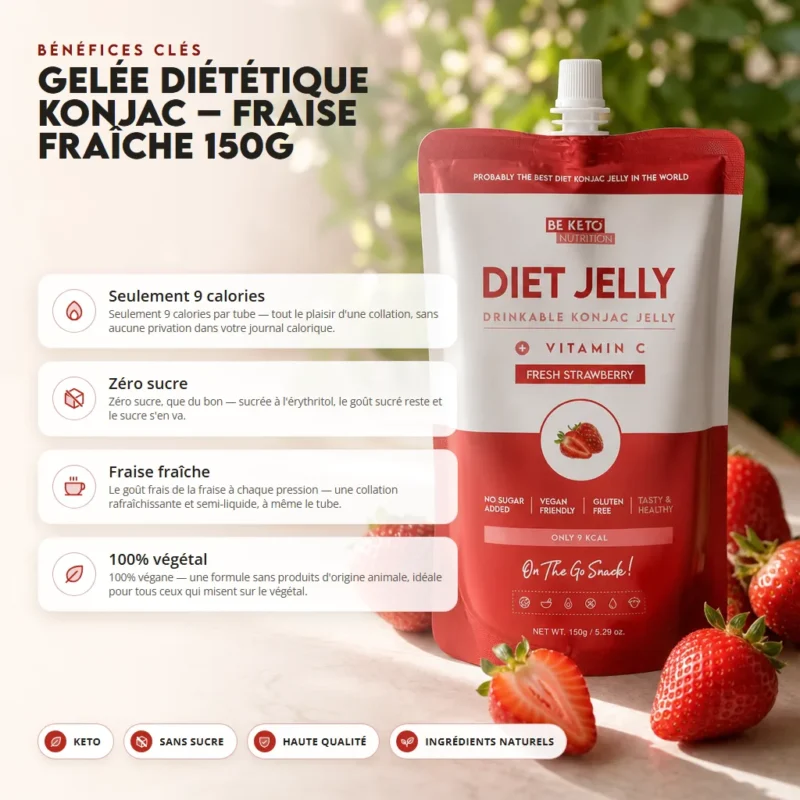 Gelée de konjac – fraise fraîche 150g