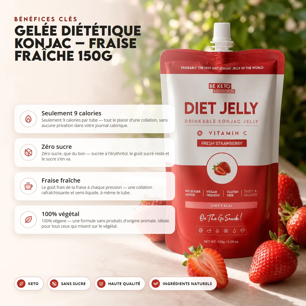 Gelée de Konjac – Fraise Fraîche 150g