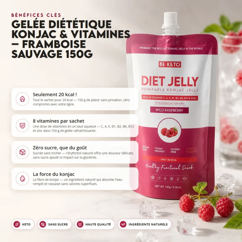 Gelée de konjac & vitamines – framboise sauvage 150g