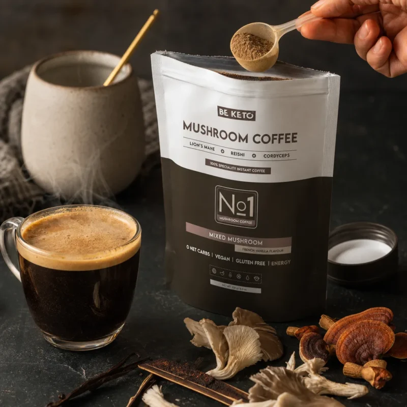 Café instantané – mushroom (crinière de lion & cordyceps & reishi) – vanille française 250g