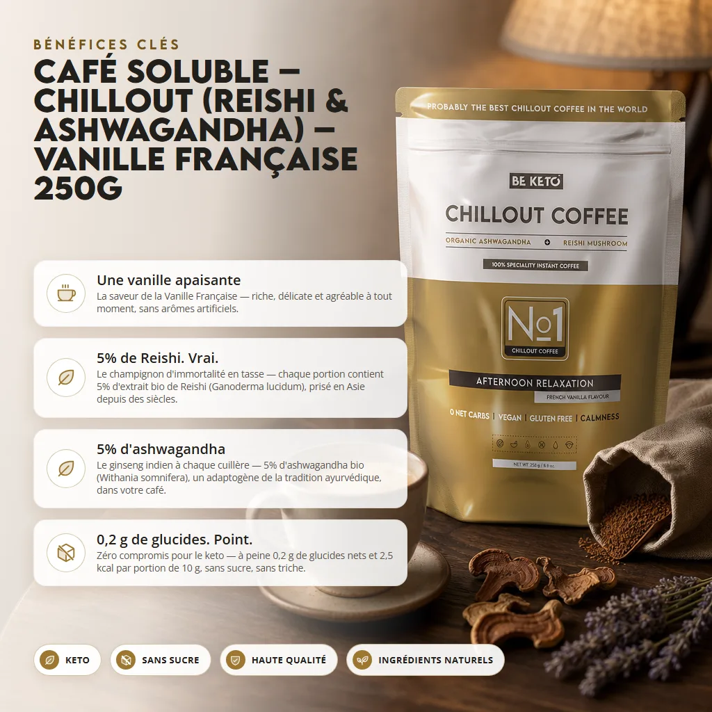 Café Instantané – Chillout (Reishi & Ashwagandha) – Vanille Française 250g