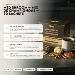 Med Shroom – Champignons Mélangés – 30 sachets – Benefit Med shroom – champignons mélangés – 30 sachets