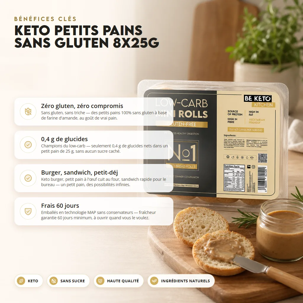 Petits pains keto sans gluten 8x25g