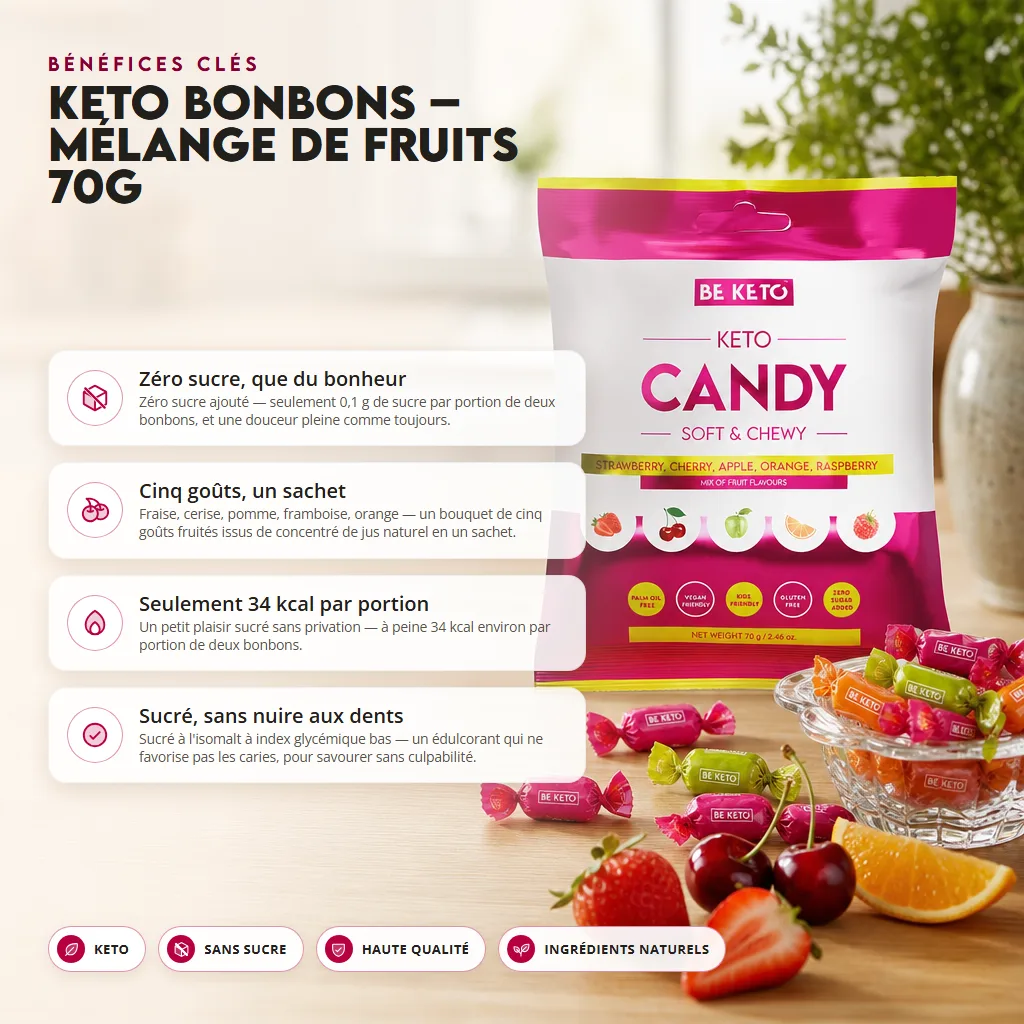 Bonbons Keto – Mélange de fruits 70g