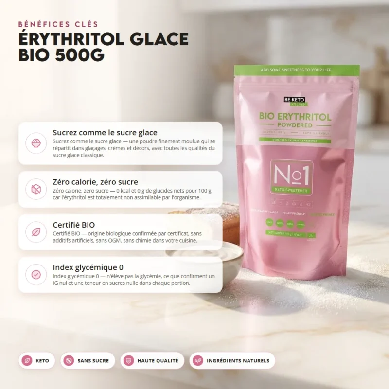 Poudre d’Érythritol BIO – 500g – Benefit Poudre d’érythritol bio – 500g