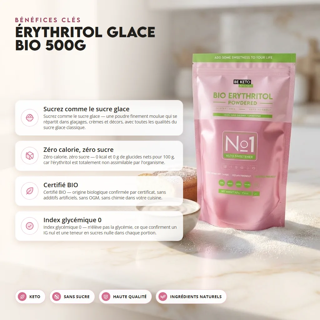 Poudre d’Érythritol BIO – 500g