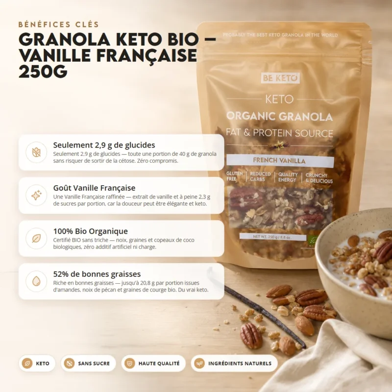 Granola keto bio – vanille française 250g
