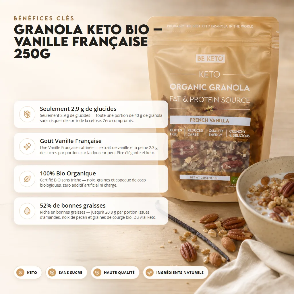 Granola Keto BIO – Vanille Française 250g