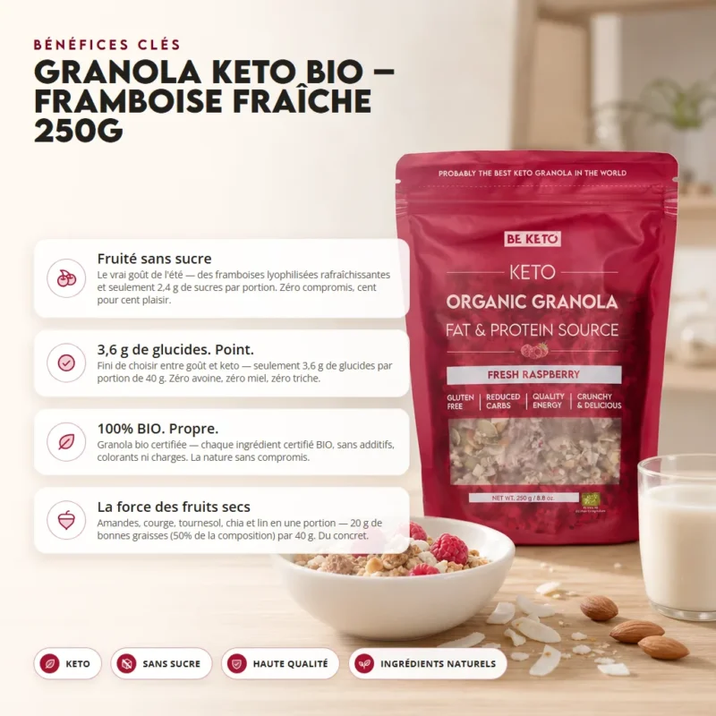 Granola keto bio – framboise fraîche 250g